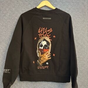 Unisex  Black Crew Neck Sweatshirt